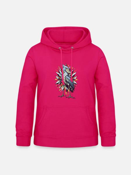 Schuhschnabel mit geometrischer Funkenblüte - Frauen Hoodie - dunkles Pink