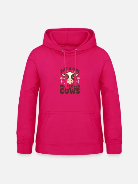 Just a Girl Loves Cows - Frauen Hoodie - dunkles Pink