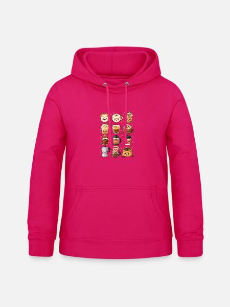 Kawaii Kaffee | Barista & Kaffeeliebe - Frauen Hoodie - dunkles Pink