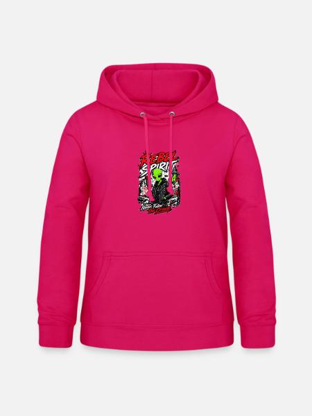 Rebellenverbündeter in Punkleder - Frauen Hoodie - dunkles Pink
