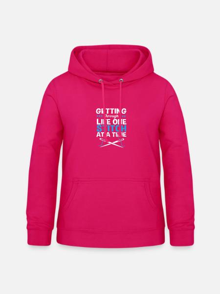 Kreuzstich - Frauen Hoodie - dunkles Pink