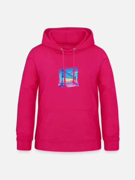 Volleyballnetz Vaporwave - Frauen Hoodie - dunkles Pink