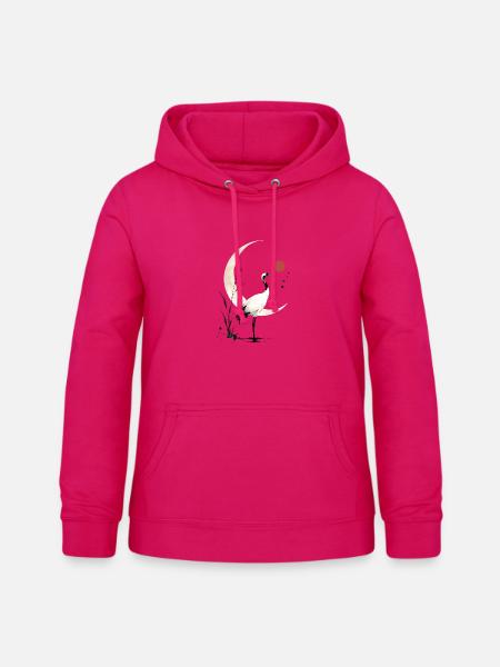 Mondsichelkranich - Frauen Hoodie - dunkles Pink