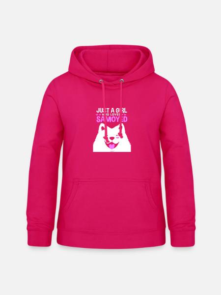 Samojede Hund Samoyed - Frauen Hoodie - dunkles Pink