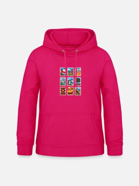 Chile Briefmarken - Frauen Hoodie - dunkles Pink