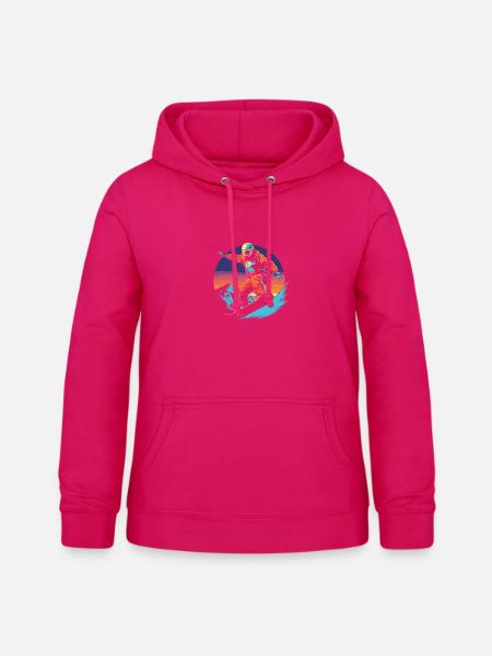 90er Jahre Snowboarder - Frauen Hoodie - dunkles Pink