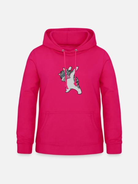 Nerd Katze Dab - Frauen Hoodie - dunkles Pink