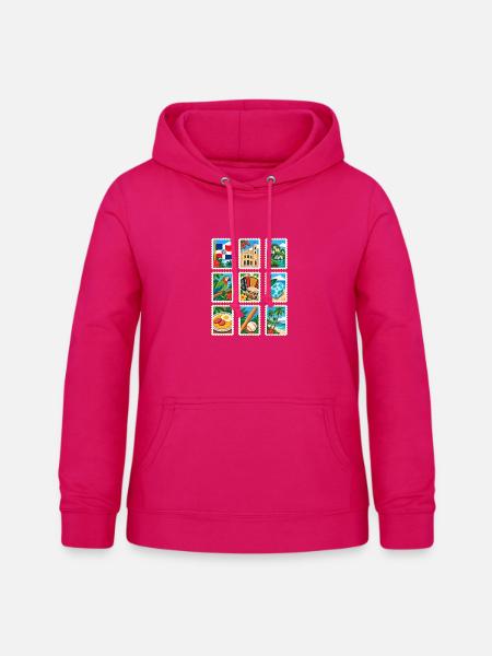 Dominikanische Republik - Frauen Hoodie - dunkles Pink