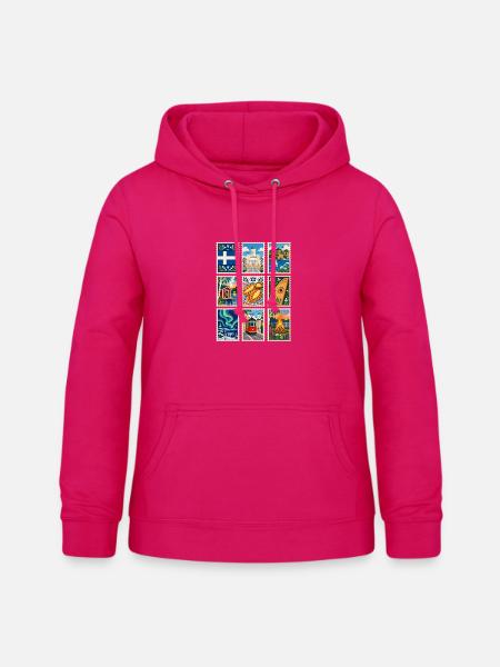 Finnland Briefmarken - Frauen Hoodie - dunkles Pink