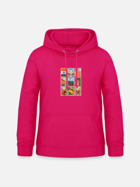 Indien Briefmarken - Frauen Hoodie - dunkles Pink