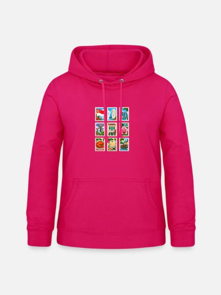 Singapur Briefmarken - Frauen Hoodie - dunkles Pink