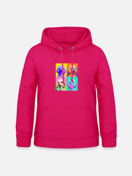 Hunde Pudel Hund - Frauen Hoodie - dunkles Pink