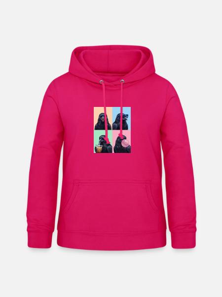 Krähen Krähe - Frauen Hoodie - dunkles Pink