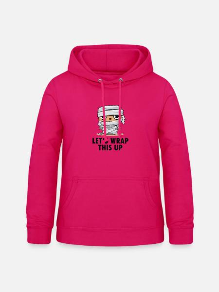 Mumie Cartoon Wrap This Up - Frauen Hoodie - dunkles Pink