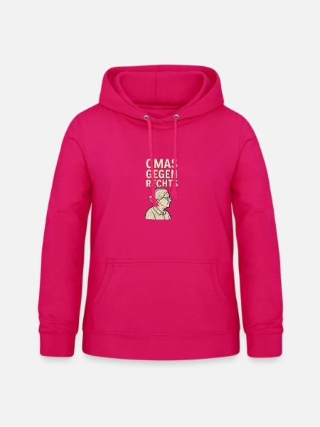 Anti-Rechts Statement Omas gegen rechts - Frauen Hoodie - dunkles Pink