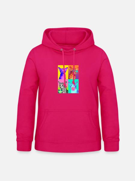 Katzen Orientalisch Kurzhaar Katze - Frauen Hoodie - dunkles Pink