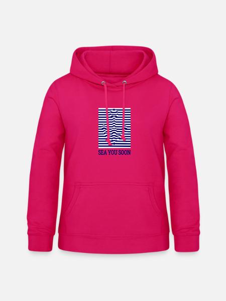 SEA YOU SOON – maritimer Anker - Frauen Hoodie - dunkles Pink