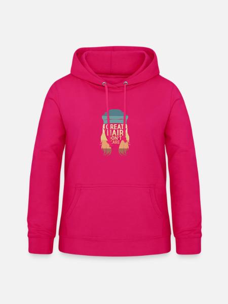 Vokuhila Haarschnitt Mullet - Frauen Hoodie - dunkles Pink