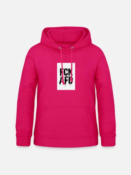 FCK AFD – Stencil Statement gegen Rechts - Frauen Hoodie - dunkles Pink