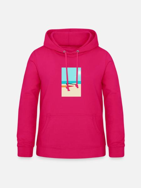 Boot am Strand – Sommer Sonne Meer - Frauen Hoodie - dunkles Pink