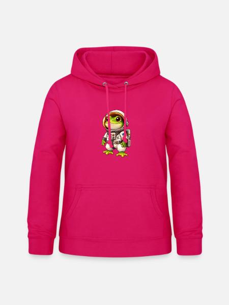 Frosch Astronaut Weltraum Entdecker Cartoon - Frauen Hoodie - dunkles Pink