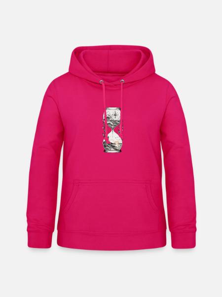 Meeresuhr mit Leuchtturm Kompass - Frauen Hoodie - dunkles Pink