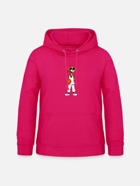Basketball Hund - Frauen Hoodie - dunkles Pink