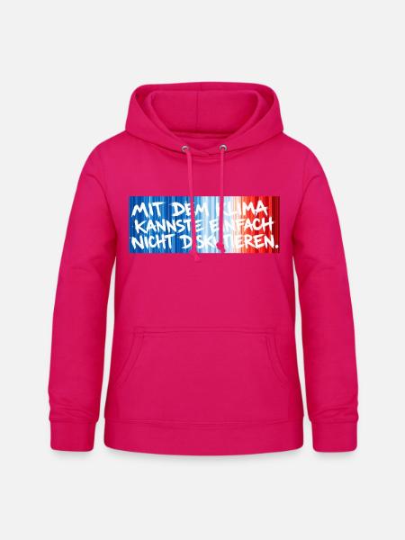Klimastreifen - Frauen Hoodie - dunkles Pink