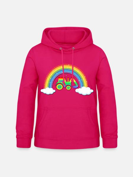 Regenbogen Kinder Bagger - Frauen Hoodie - dunkles Pink