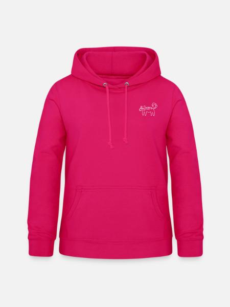 Anti-Zoo Three White - Frauen Hoodie - dunkles Pink