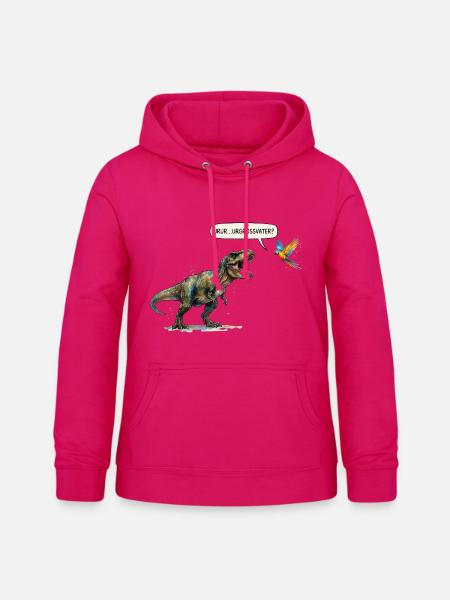 Ururururgrossvater T-Rex und Papagei - Evolution - Frauen Hoodie - dunkles Pink