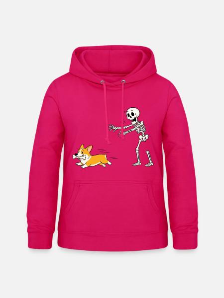 Halloween, Cprgi, Skelett - Frauen Hoodie - dunkles Pink