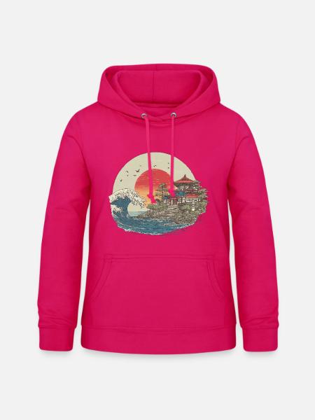 Japanese castle - Frauen Hoodie - dunkles Pink