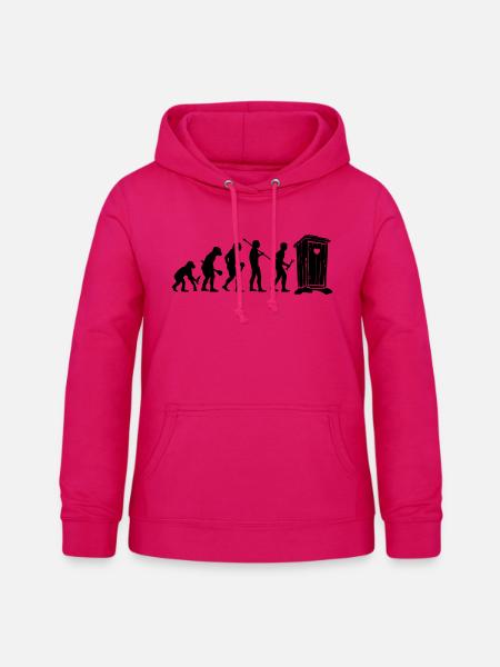 Evolution Toilettenhumor - Frauen Hoodie - dunkles Pink