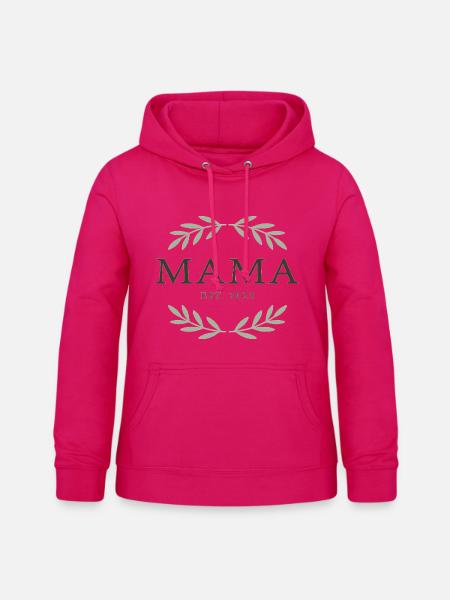 Mama Est. 2023 Laurels - Frauen Hoodie - dunkles Pink