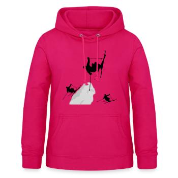 Ski - Frauen Hoodie - dunkles Pink - Vorne - AI Model Female 172 light (172cm)