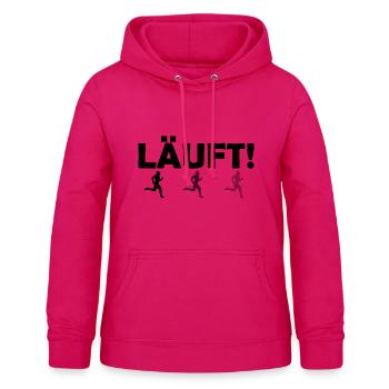 Läuft! Läufer T-Shirt, Laufen, Marathon, Triathlon - Frauen Hoodie - dunkles Pink - Vorne - AI Model Female 172 light (172cm)
