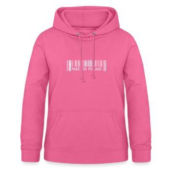 Fabriqué en Pologne - Pologne - Pologne - Code-barres - Dash - Sweat à capuche Femme - rose - Devant - AI Model Female 172 light (172cm)