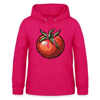 Icône pixel tomate - Sweat à capuche Femme - rubis - Devant - AI Model Female 172 light (172cm)