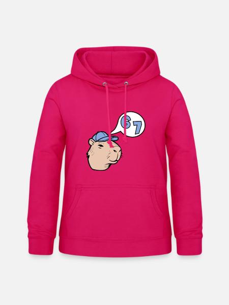 Capybara Six Seven – Antwort 67 - Frauen Hoodie - dunkles Pink