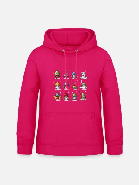 Bunte Wichtel Kollektion - Frauen Hoodie - dunkles Pink