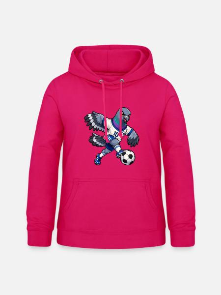 Taube beim Fußball - Frauen Hoodie - dunkles Pink