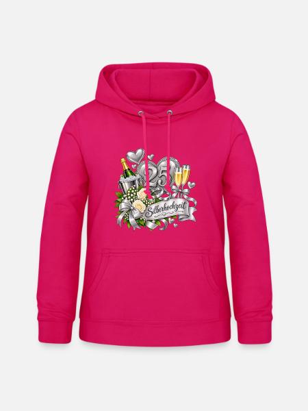 25. Silberhochzeit Festdesign - Frauen Hoodie - dunkles Pink