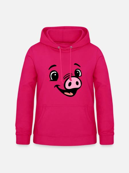 Ferkel Schweine Sau, Kostüm - Frauen Hoodie - dunkles Pink