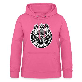 Eulen Symbol Owl Icon Design - dunkler Grund - Frauen Hoodie - Pink - Vorne - AI Model Female 172 light (172cm)