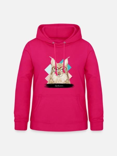 JvG Luchs "Luchsuriös!" - Frauen Hoodie - dunkles Pink