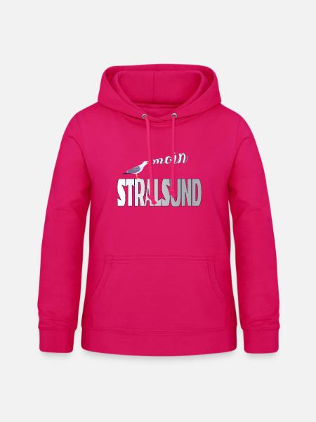 Stralsund Möwe & Moin Ostsee - Frauen Hoodie - dunkles Pink