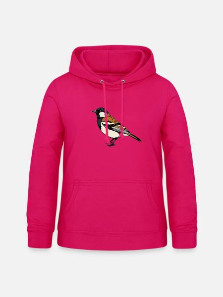 Sperling Vogel - Frauen Hoodie - dunkles Pink