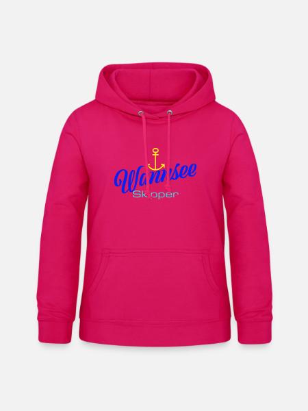 Berlin: Wannsee-Skipper mit Anker - Frauen Hoodie - dunkles Pink