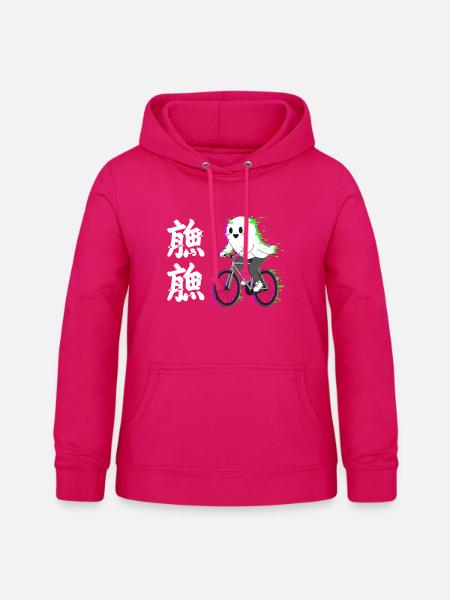 Neon-Geist auf dem Fahrrad - Frauen Hoodie - dunkles Pink